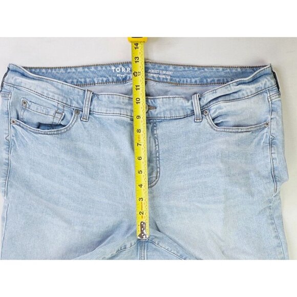 Torrid Size 18R Womens 30" Inseam Perfect Slim Boot Vintage Stretch Blue Jeans - Picture 2 of 12